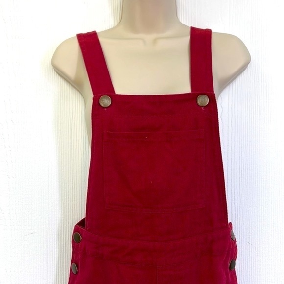 Forever 21 - Burgundy Cotton Adjustable Straps Overalls Size Small - Picture 3 of 13